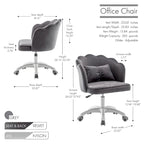 Porthos Home Taio Scalloped Velvet Office Chair with Nylon Base