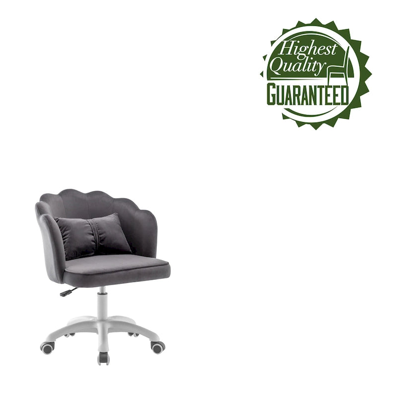 Porthos Home Taio Scalloped Velvet Office Chair with Nylon Base