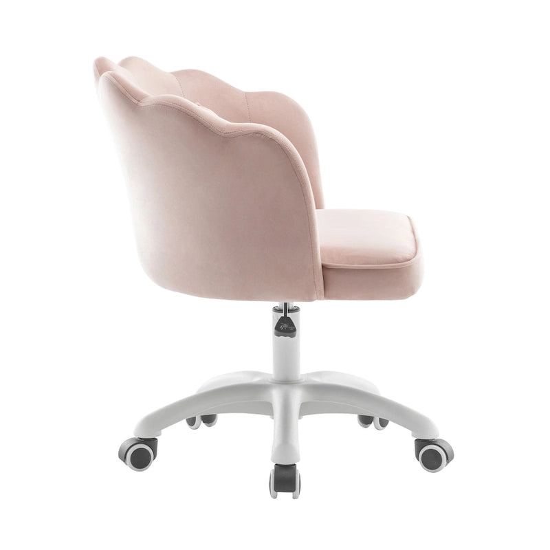 Porthos Home Taio Scalloped Velvet Office Chair with Nylon Base