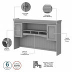 Fairview 60W Desk with Hutch, Cabinet and Bookcase by Bush Furniture