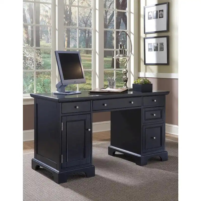 Bedford Black Pedestal Desk