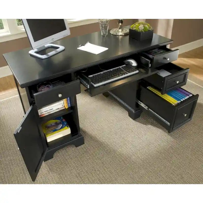 Bedford Black Pedestal Desk