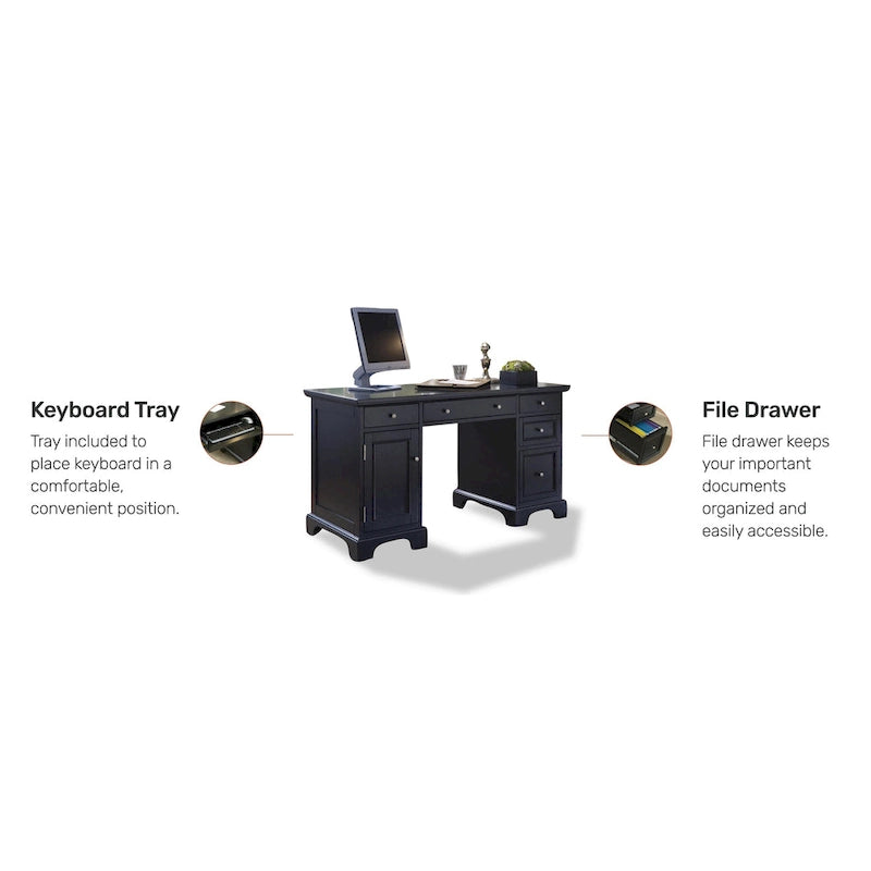 Bedford Black Pedestal Desk