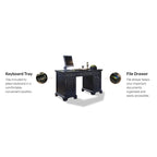 Bedford Black Pedestal Desk