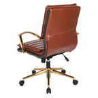 OSP Home Furnishings Gold Base Mid-back Faux Leather Office Chair