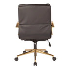 OSP Home Furnishings Gold Base Mid-back Faux Leather Office Chair