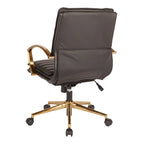 OSP Home Furnishings Gold Base Mid-back Faux Leather Office Chair