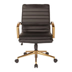 OSP Home Furnishings Gold Base Mid-back Faux Leather Office Chair