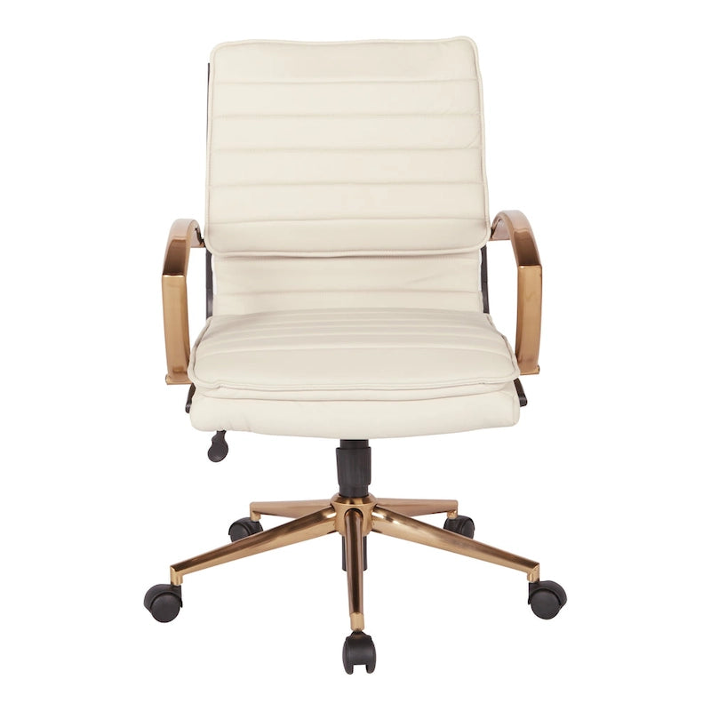 OSP Home Furnishings Gold Base Mid-back Faux Leather Office Chair