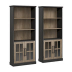 Westbrook 5 Shelf Bookcase with Doors - Set of 2 by Bush Furniture