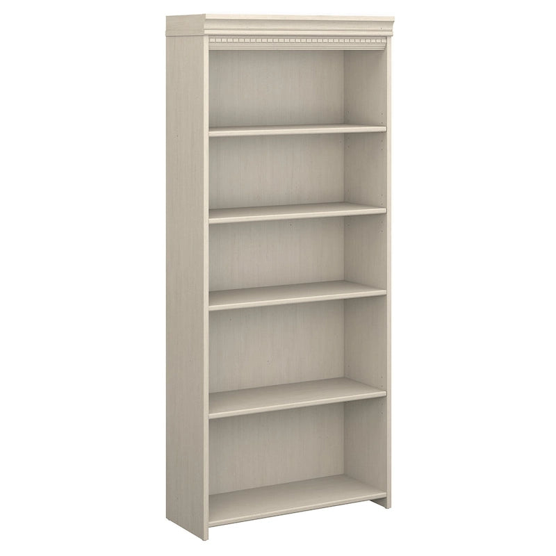 Fairview Antique White 5-shelf Bookcase - Antique - 29.57 L x 12.09 W x 68.94 H