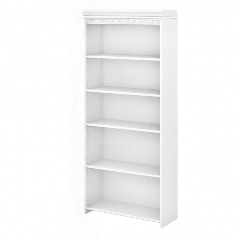 Fairview Antique White 5-shelf Bookcase - Antique - 29.57 L x 12.09 W x 68.94 H