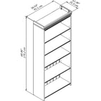 Fairview Antique White 5-shelf Bookcase - Antique - 29.57 L x 12.09 W x 68.94 H