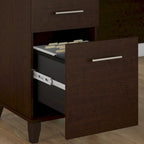 Somerset 72W Office Desk with Hutch and 5 Shelf Bookcase in Ash Gray