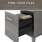 Somerset 72W Office Desk with Hutch and 5 Shelf Bookcase in Ash Gray