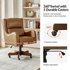 Pete Faux Leather Adjustable Height Swivel Executive Chair with Tilt Mechanism by HULALA HOME