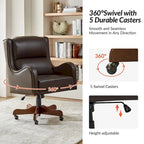 Pete Faux Leather Adjustable Height Swivel Executive Chair with Tilt Mechanism by HULALA HOME