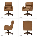 Pete Faux Leather Adjustable Height Swivel Executive Chair with Tilt Mechanism by HULALA HOME