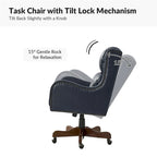 Pete Faux Leather Adjustable Height Swivel Executive Chair with Tilt Mechanism by HULALA HOME