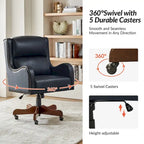 Pete Faux Leather Adjustable Height Swivel Executive Chair with Tilt Mechanism by HULALA HOME