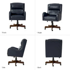 Pete Faux Leather Adjustable Height Swivel Executive Chair with Tilt Mechanism by HULALA HOME