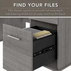 Somerset 60W Office Desk with Cabinet and 5 Shelf Bookcase