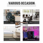 HOMCOM L-Shaped Home Office Writing Desk with Storage Shelf, Drawer, Brown