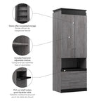 Orion Tall Storage Cabinet with Drawers and Pull-Out Shelf by Bestar