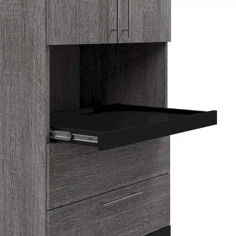 Orion Tall Storage Cabinet with Drawers and Pull-Out Shelf by Bestar
