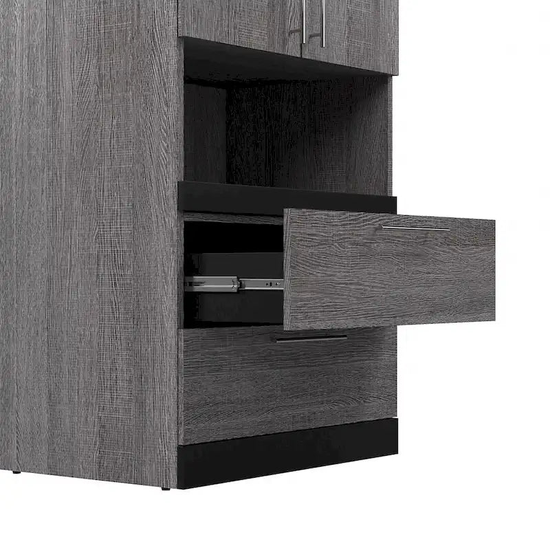 Orion Tall Storage Cabinet with Drawers and Pull-Out Shelf by Bestar