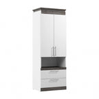 Orion Tall Storage Cabinet with Drawers and Pull-Out Shelf by Bestar