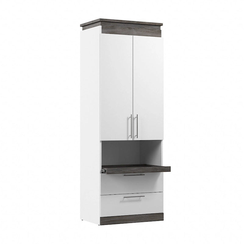 Orion Tall Storage Cabinet with Drawers and Pull-Out Shelf by Bestar