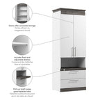 Orion Tall Storage Cabinet with Drawers and Pull-Out Shelf by Bestar