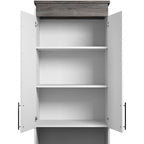 Orion Tall Storage Cabinet with Drawers and Pull-Out Shelf by Bestar