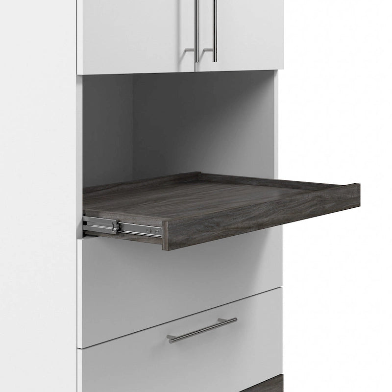 Orion Tall Storage Cabinet with Drawers and Pull-Out Shelf by Bestar