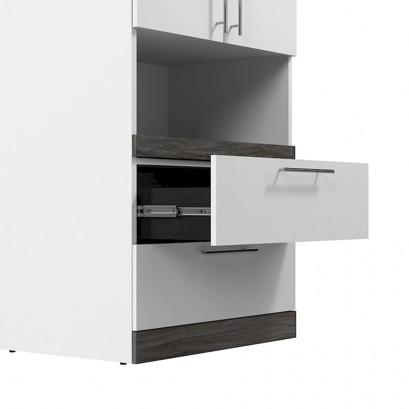 Orion Tall Storage Cabinet with Drawers and Pull-Out Shelf by Bestar