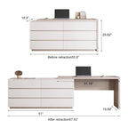 97.63  Modern Home Office Expandable Dresser Desk Combo with 6 Drawers