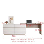 97.63  Modern Home Office Expandable Dresser Desk Combo with 6 Drawers