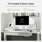 FEZIBO Sturdy Height Adjustable Electric Standing Desk with Drawers, Stand Up Table with Large Storage Shelf, Sit Stand Desk