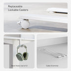 FEZIBO Sturdy Height Adjustable Electric Standing Desk with Drawers, Stand Up Table with Large Storage Shelf, Sit Stand Desk