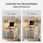 FEZIBO Sturdy Height Adjustable Electric Standing Desk with Drawers, Stand Up Table with Large Storage Shelf, Sit Stand Desk