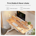 FEZIBO Sturdy Height Adjustable Electric Standing Desk with Drawers, Stand Up Table with Large Storage Shelf, Sit Stand Desk