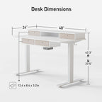 FEZIBO Sturdy Height Adjustable Electric Standing Desk with Drawers, Stand Up Table with Large Storage Shelf, Sit Stand Desk