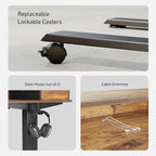 FEZIBO Sturdy Height Adjustable Electric Standing Desk with Drawers, Stand Up Table with Large Storage Shelf, Sit Stand Desk