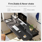 FEZIBO Sturdy Height Adjustable Electric Standing Desk with Drawers, Stand Up Table with Large Storage Shelf, Sit Stand Desk