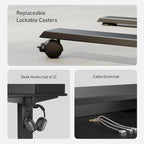 FEZIBO Sturdy Height Adjustable Electric Standing Desk with Drawers, Stand Up Table with Large Storage Shelf, Sit Stand Desk