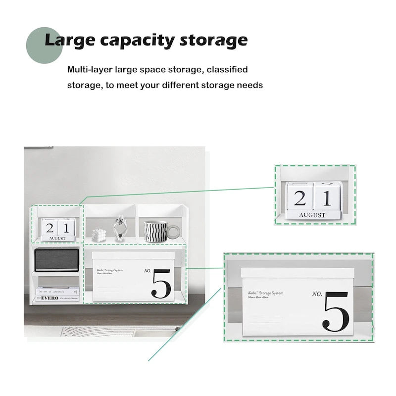 Multi-Unit Desk Organizer Storage Rack Book Shelf for Office Home and Bathroom