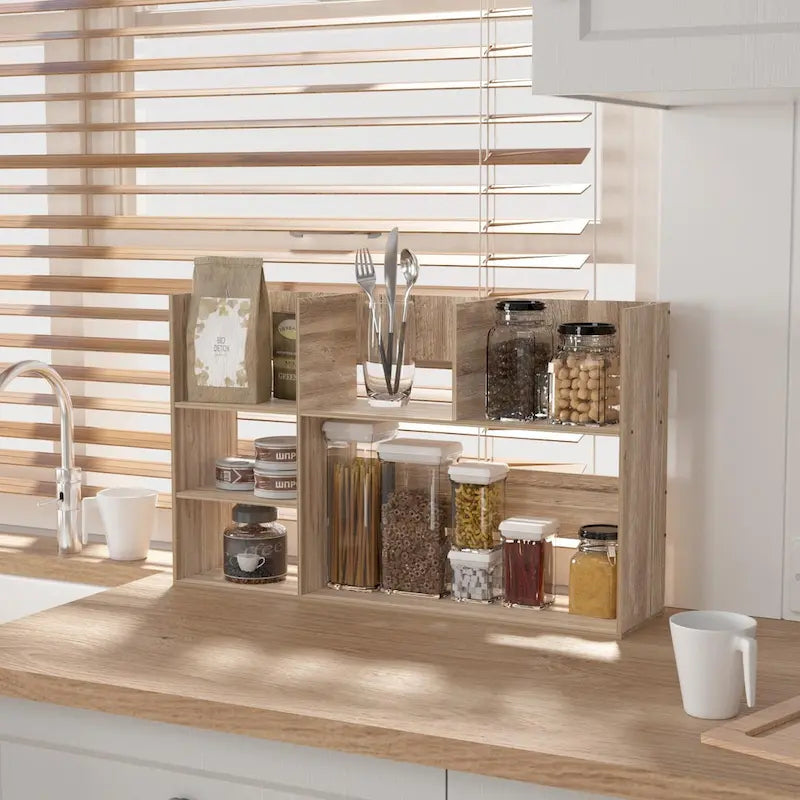 Multi-Unit Desk Organizer Storage Rack Book Shelf for Office Home and Bathroom