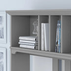 Salinas 60W L Shaped Desk with Hutch and Bookcase in Cape Cod Gray