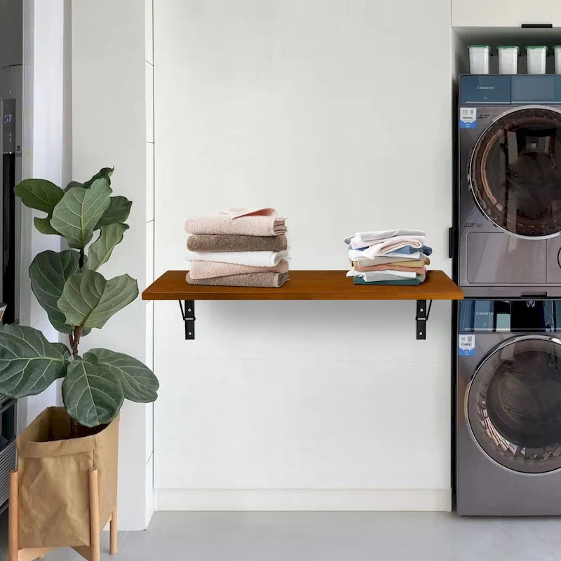 Multifunctional Wall Mounted Folding Desk Wooden Shelf & Workbench